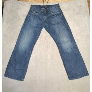 Silver Jeans ZAC Mens 33 x 30 Distressed Denim Blue Jeans light wash